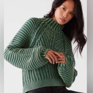 Free People Green Cowl Neck Sweater